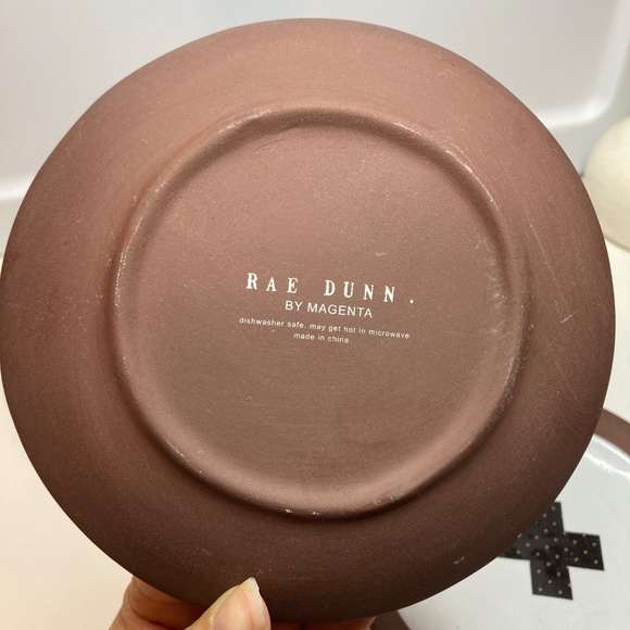 Set Of 4 Rae Dunn Chocolate Line Swiss Dot Boutique Collection Dessert Plates - Picture 3 of 10